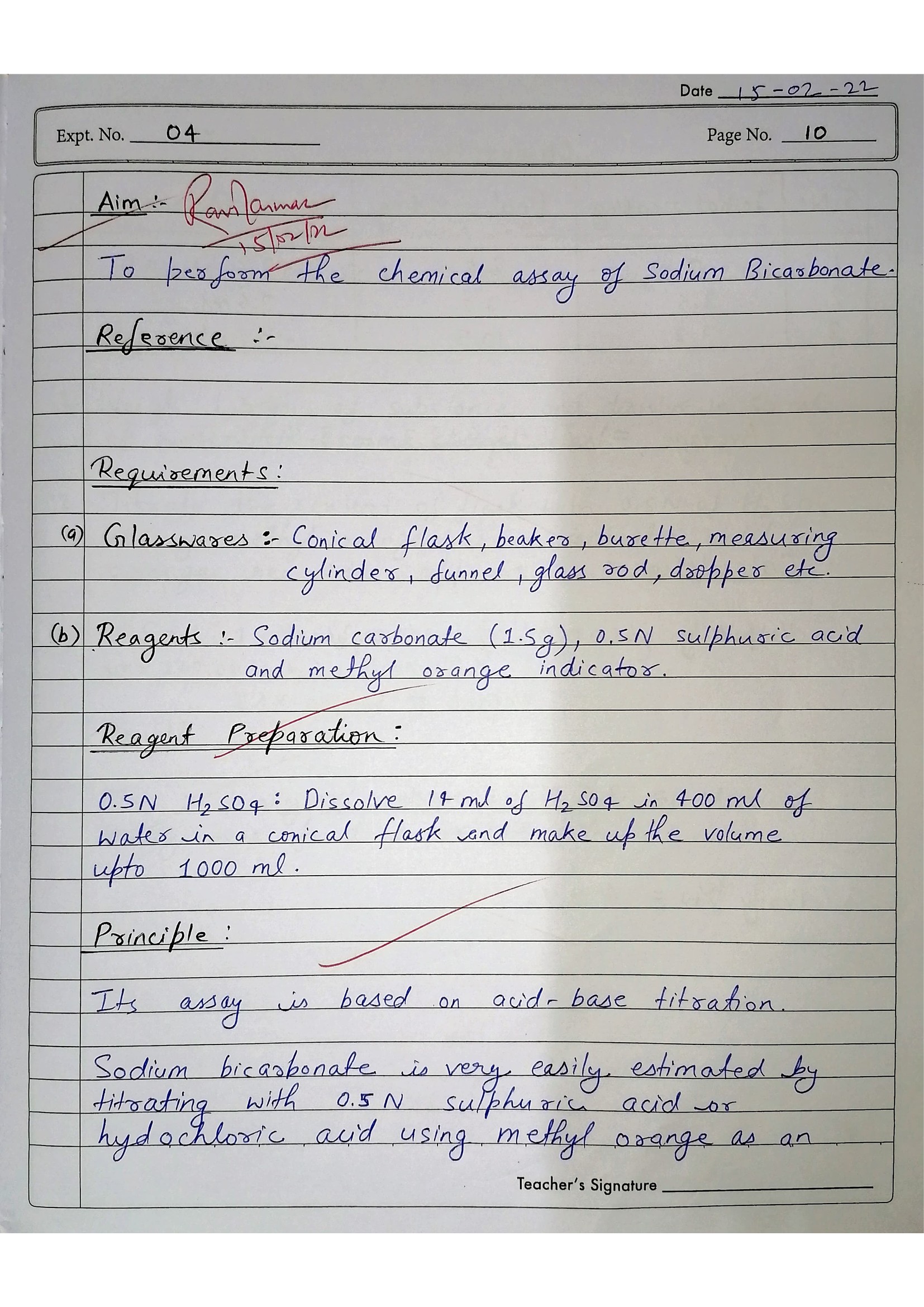 Pharmaceutical Chemistry Practical